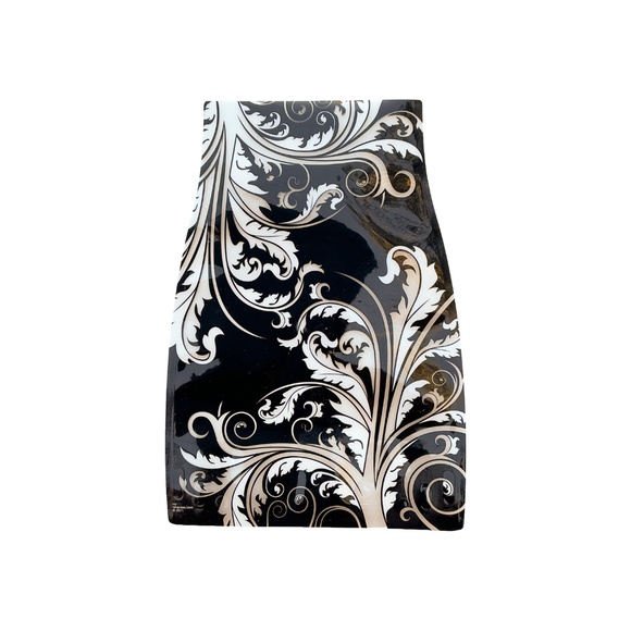 Reva Expanding Flower Vase Ivy Design Black & White NWT - Picture 2 of 5